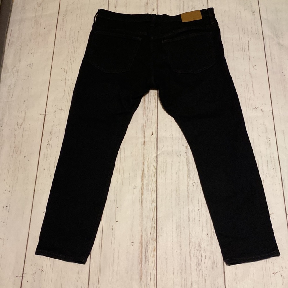 MADEWELL MENS COOLMAX ALL SEASON TECHNOLOGY SKINNY BLACK JEAN SIZE W36 L30